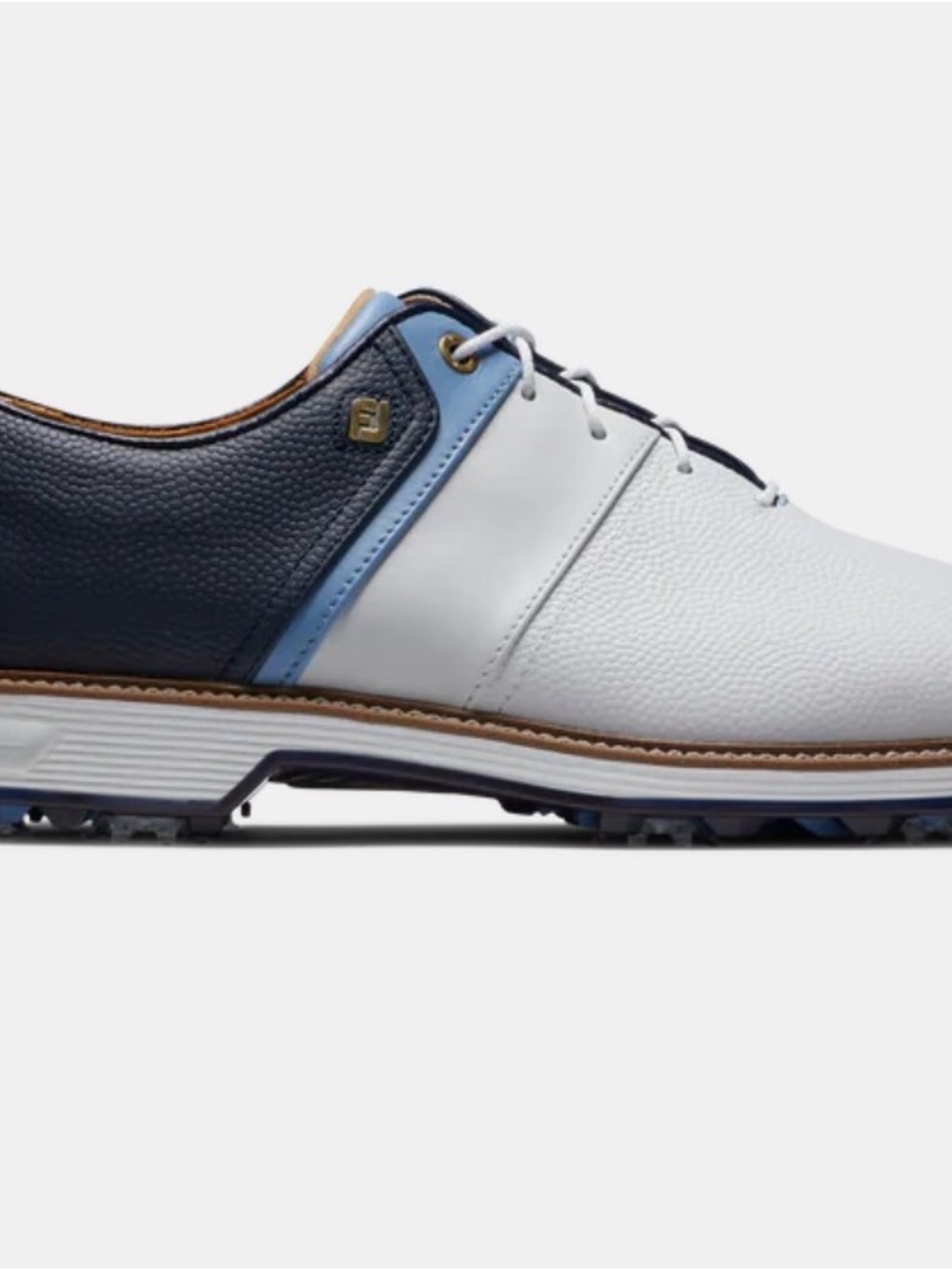 Men's Two-Tone White and Navy Golf Shoe